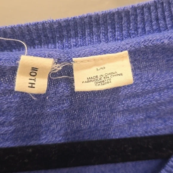 Anthropologie Moth Doman Sleeve Tunic Sweater Blue L - Picture 2 of 9